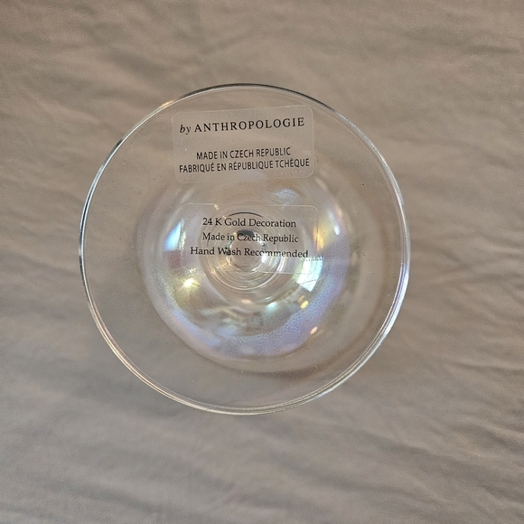 Anthropologie Czech Glass Coupe Wine Champagne Cocktail Glass New RARE - Picture 6 of 8